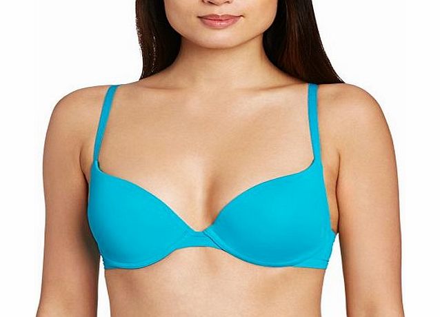 Wonderbra Womens T-Shirt Push-Up Plain Everyday Bra, Turquoise (Bright Turquoise), 34A