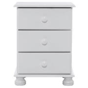 Woodbury 3 Drawer Bedside Chest, White