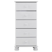 Woodbury 5 Drawer Tall Chest, White