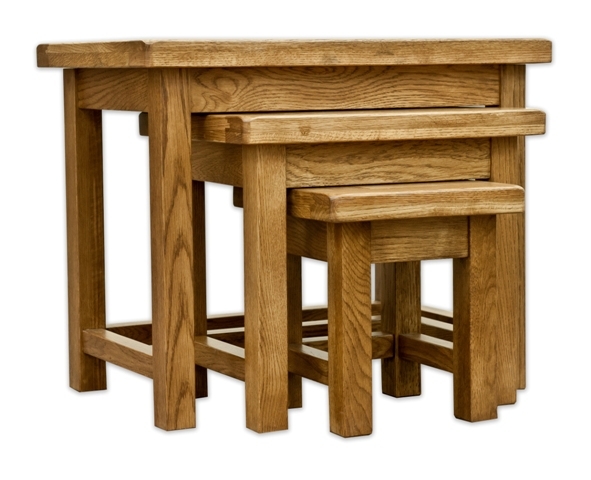 Solid Oak Nest of Tables
