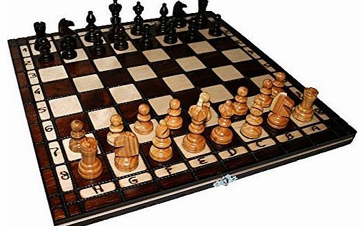Large Wooden Hand Crafted ROYAL CHERRY Chess Set 35x35 cm
