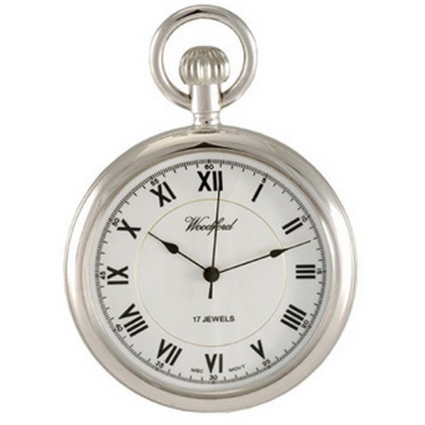 Sterling Silver Open Face Pocket Watch by