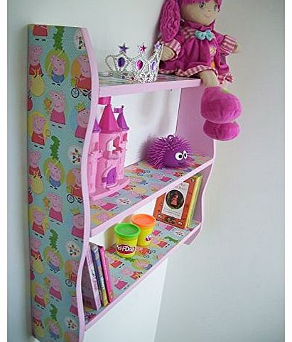 woodiquechic 70cm H Pink Peppa Pig Girls bedroom Shelves, Toy Storage, Kids Bookcase, Kids Furniture, Shelf, Pine Shelves.