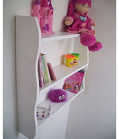 woodiquechic 70cm High Plain White Childrens Shelves, Bedroom Shelves, Shelf, Bookcase, Toy Storage, DVD rack.
