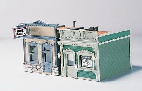 Woodland Scenics HO Scale Scenic Details Doctors Office and Shoe Repair by Woodland Scenics