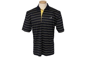 Woodworm Mens Ernie Els Yarn Dyed Mini Stripe Polo