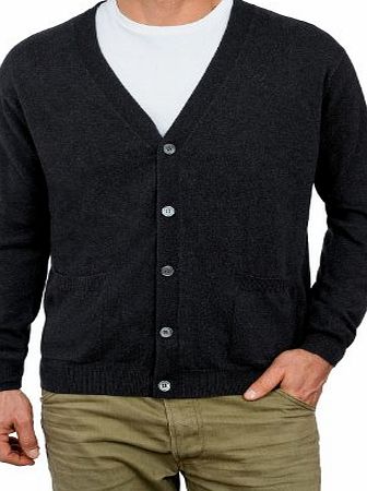 Woolovers Wool Overs Mens Cashmere amp; Cotton V Neck Cardigan Charcoal Large