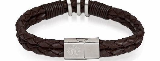 Manchester United Brown Leather Bracelet -