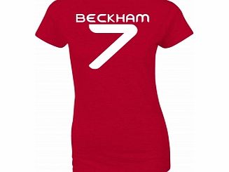 Beckham 7 Red Womens T-Shirt Large ZT