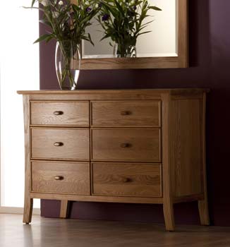 World Furniture Caprio Solid Oak 6 Drawer Chest