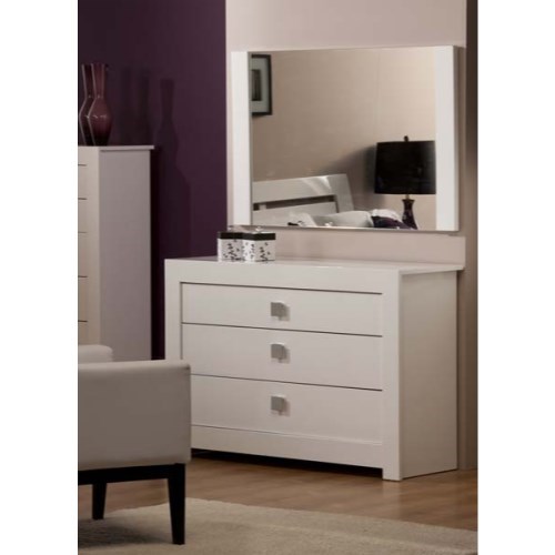 World Furniture GRADE A3 - Bari High Gloss White 3 Drawer Chest