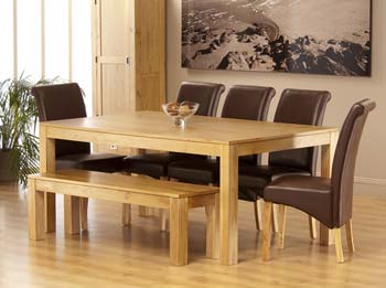 World Furniture Octavia Rectangular Dining Set in American Oak