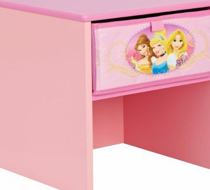 Worlds Apart 864211 Medium-Density Fibreboard (MDF) Bedside Table with Disney Princesses Theme 36 x 29.5 x 27.5 cm