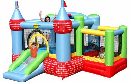 WorldStores Childrens Fun Outdoor Bouncy Castle - Duplay Inflatable Bouncer With Slide and Ball Pit