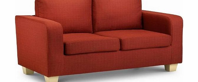WorldStores Dani 2 Seater Sofa - Red Fabric Sofa - Straight Modern Contemporary Design - Red Colour with Light Feet