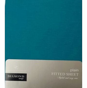 WOT Luxury Diamond Range Fitted Sheet Top Quality Sheets All Sizes And 10 Colours BY)WOT) (Teal, Super King)