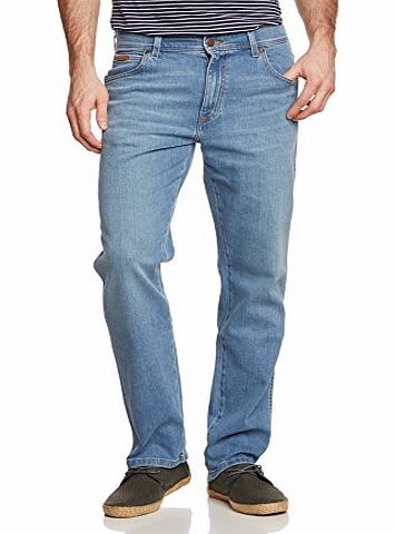 Wrangler  Mens Texas Stretch Regular Fit Straight Jeans, Blue (Fly Cast), W34/L30