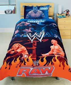 WWE Raw Wrestling Single Duvet Cover Set - Multi