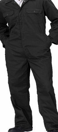 WWK / WorkWear King WWK Mens Boilersuits Overalls Coverall Mechanic Work College (38``, Black)