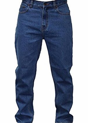 WWK Mens Denim Casual Work Jeans Jean Short 29`` or Regular 31`` Leg Heavy Duty Blue (46`` Waist, 29`` Leg)