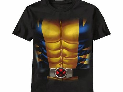 X Men X-Men Marvel X-Men Small Suit Adult Black Costume T-Shirt (Adult X-Large)