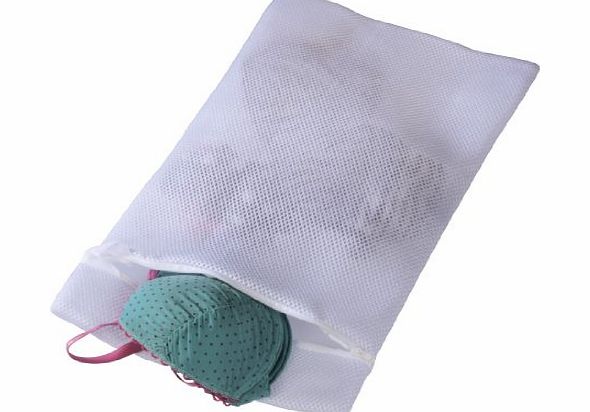 Xavax 1-Piece 45 x 25 cm Polyester Zipped Laundry Net Bag, White