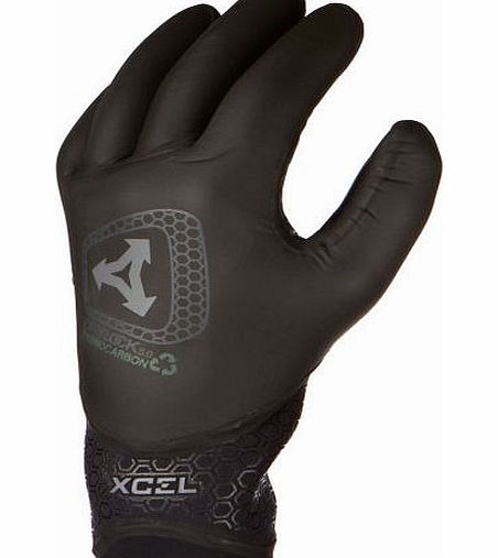 Xcel Drylock 5mm 5 Finger Wetsuit Gloves - Black