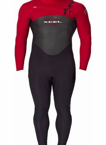 Xcel Mens Xcel Axis X2 4/3mm Chest Zip Wetsuit - Red