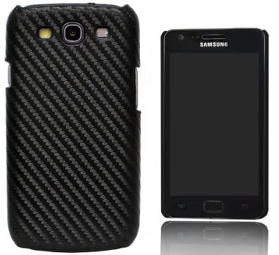 Carbon Fibre Effect Hard Plastic Case for Samsung Galaxy S3 i9300 - Black