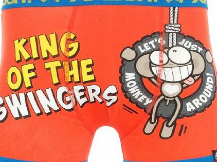 Funny Rude King Of The Swingers Mens Novelty Boxer Shorts Orange M