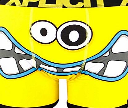 Xplicit New Xplicit Mens Designer Novelty Rude Boxer Trunks Funny Shorts Underwear pants (MEDIUM, CAUTION BLACK)
