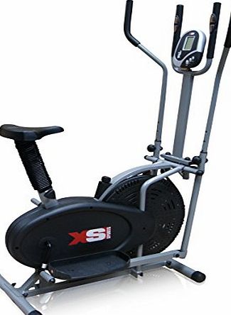 XS Sports 2-in1 Elliptical Cross Trainer Exercise Bike-Fitness Cardio Weightloss Workout Machine-With Seat   PC