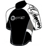 Boys OSX Osprey Wetsuit Rash Vest Black / White 6-7 New