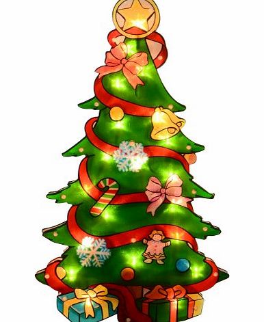 XS-Stock GLISTENING Christmas Tree Silhouette Christmas Decoration 20 fairy lights