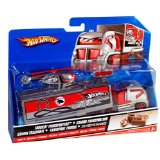 Hot Wheels Truckin Transporter With Helicopter Red New