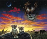 xs-toys Jigsaw 104pc Flourescent Lion Cubs African Landscape