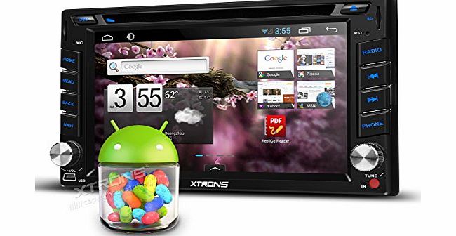 Xtrons  6.2`` Double Din Android 4.2.2 Operation System Car Stereo DVD Player USB SD RDS Radio HD Capacitive Touch Screen Bluetooth GPS Navigator WIFI Built-in DVB-T Digital TV 2 Din