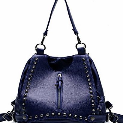 YAAGLE PU Leather Large Capacity Shoulder Bag Rivets Leisure Bag for Women Girls
