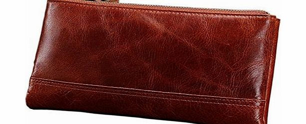 Vintage Mens women quality soft leather Wallets with multiple Credit card slots and i.d. Window billfold clutch bag Hand bag wallets for teenagers Purse Money Clips Cash Key Case Notes Coins Po