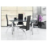 Dining Table, Black & 4 Yakima Chairs,