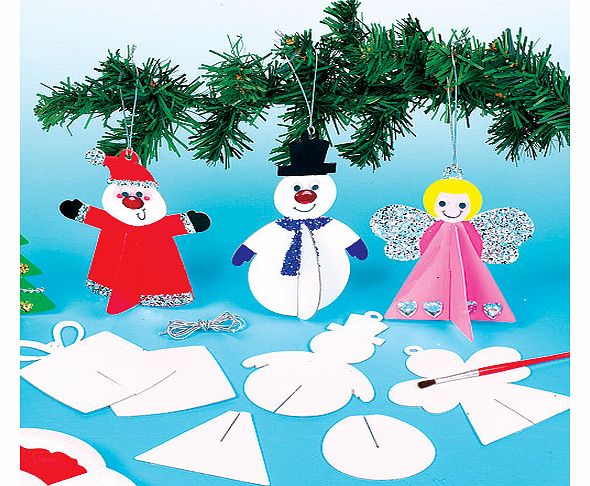 3D Christmas Decorations - Pack of 12