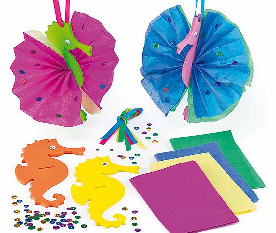3D Crinkle Seahorse Decoration Kits - Pack of 4