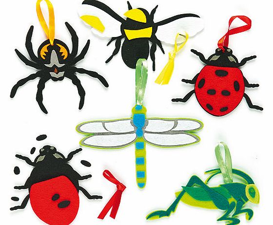 British Insects Felt Hanging Decorations - Pack