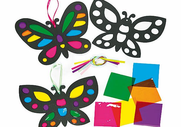 Butterfly Stained Glass Effect Decorations -