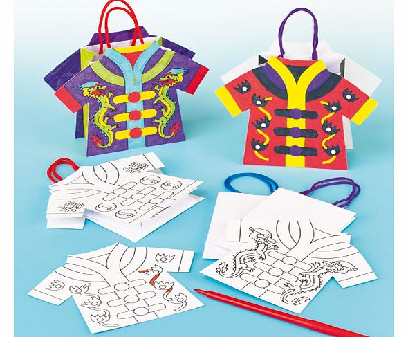 Chinese Colour-in Mini Gift Bags - Pack of 6