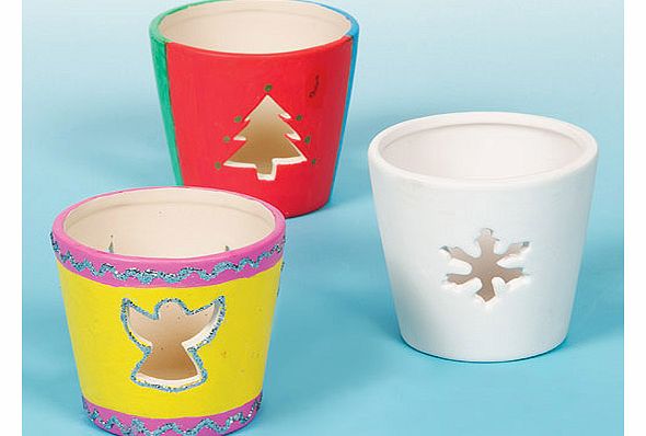 Christmas Ceramic Tealight Holders - Pack of 4