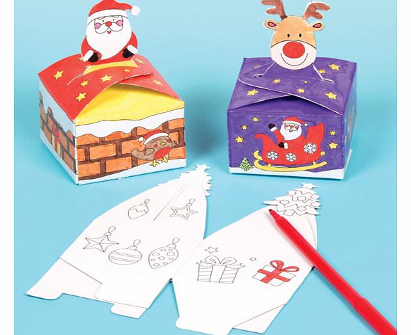 Christmas Colour-in Gift Boxes - Pack of 12