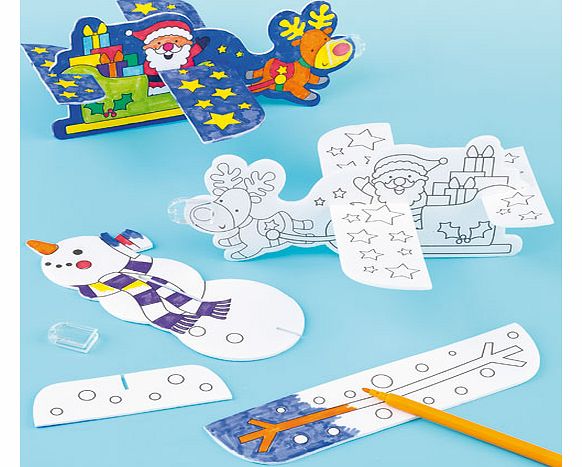 Christmas Colour-in Gliders - Pack of 6