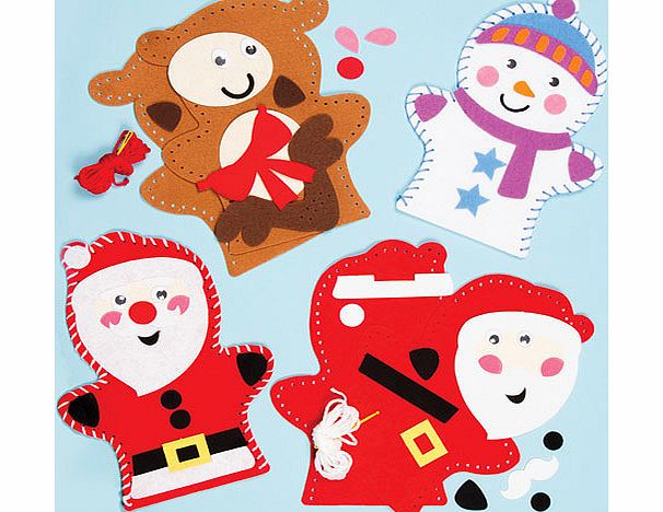 Christmas Hand Puppet Sewing Kits - Pack of 3