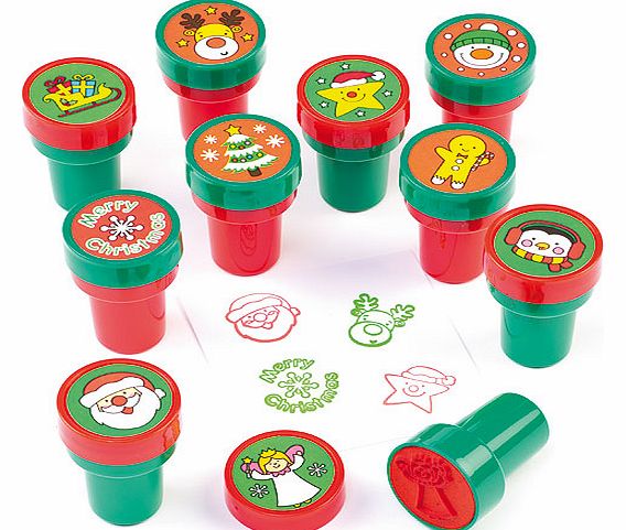 Yellow Moon Christmas Self-Inking Stampers - Pack of 10
